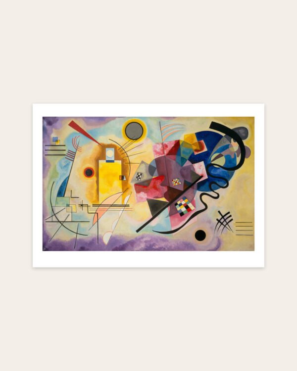 Yellow-Red-Blue by Wassily Kandinsky, landscape art print on a white border
