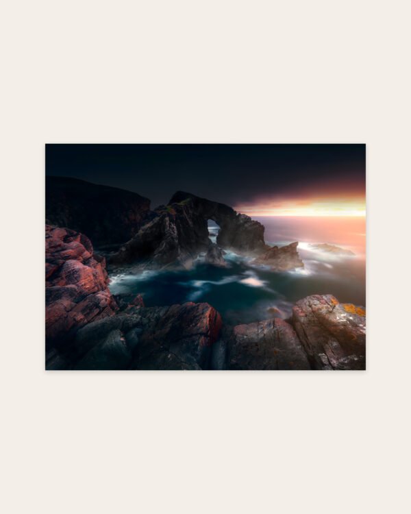 Stac a' Phris Sea Arch, Isle of Lewis, landscape art print
